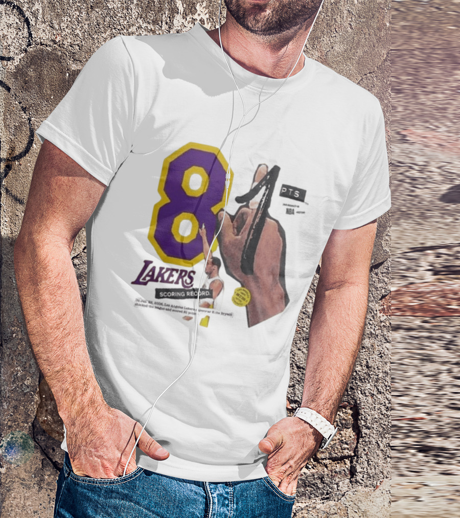 Los Angeles Lakers 81 Points Scoring Record Kobe Bryant 20th Anniversary T-Shirt
