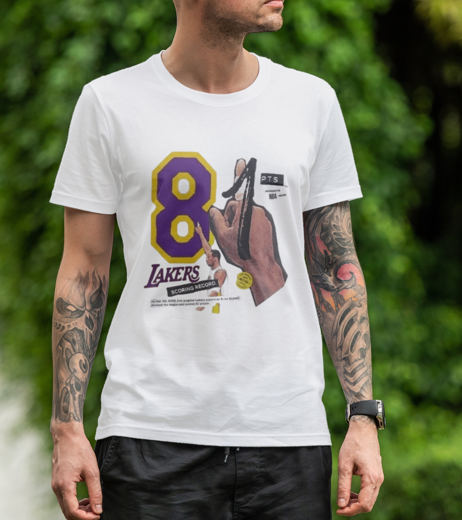 Los Angeles Lakers 81 Points Scoring Record Kobe Bryant 20th Anniversary T-Shirt