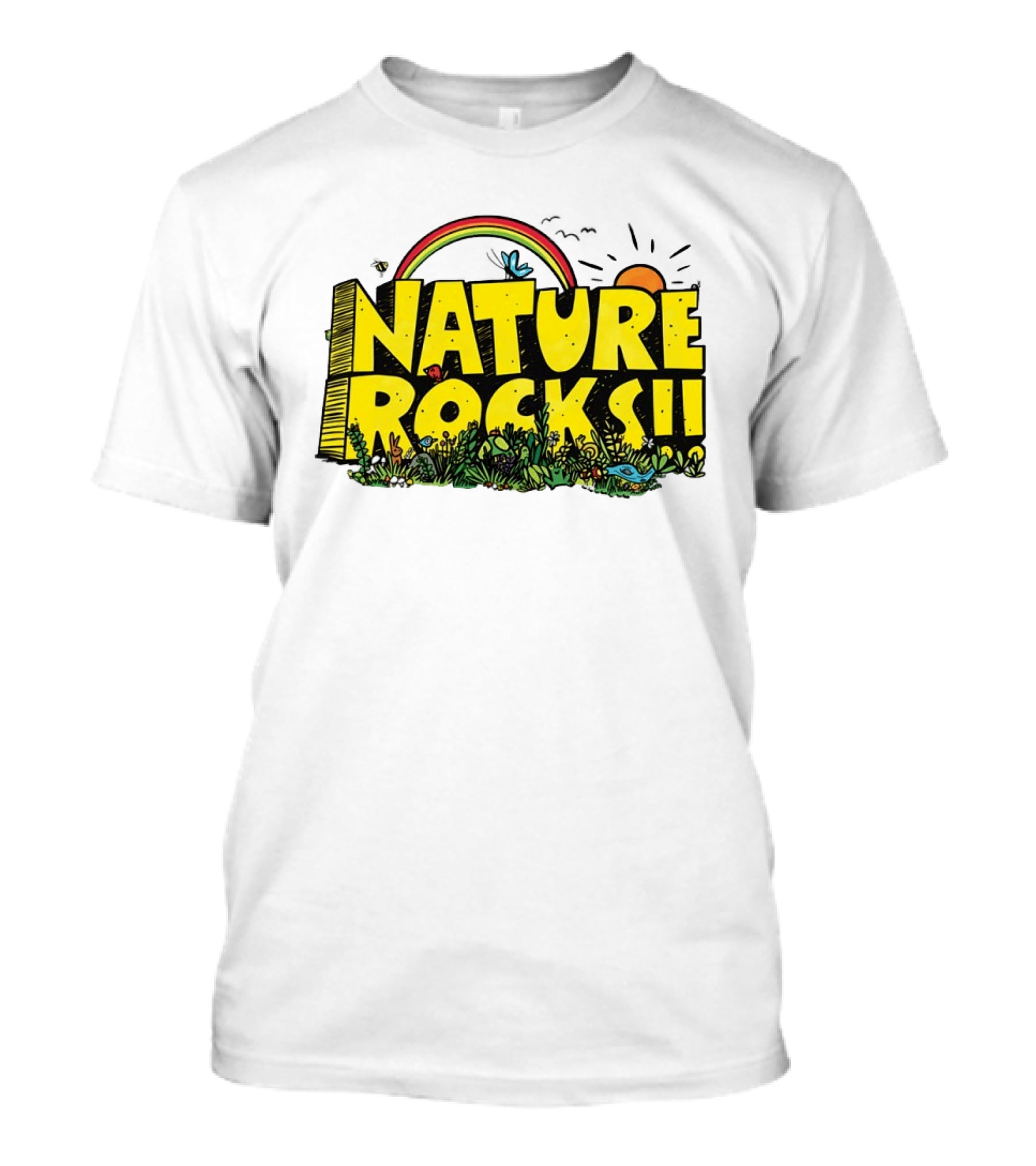 Nature Rocks Rainbow Sun Animals Plants T-Shirt