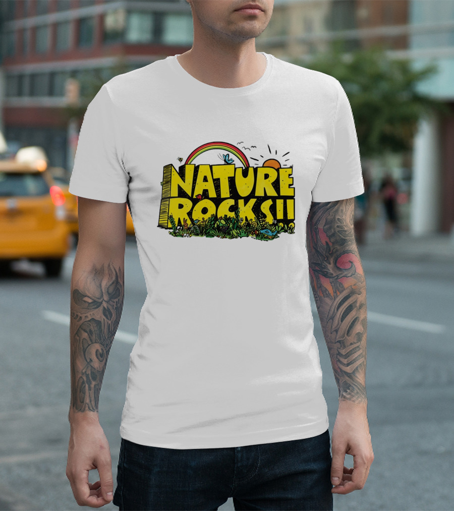 Nature Rocks Rainbow Sun Animals Plants T-Shirt