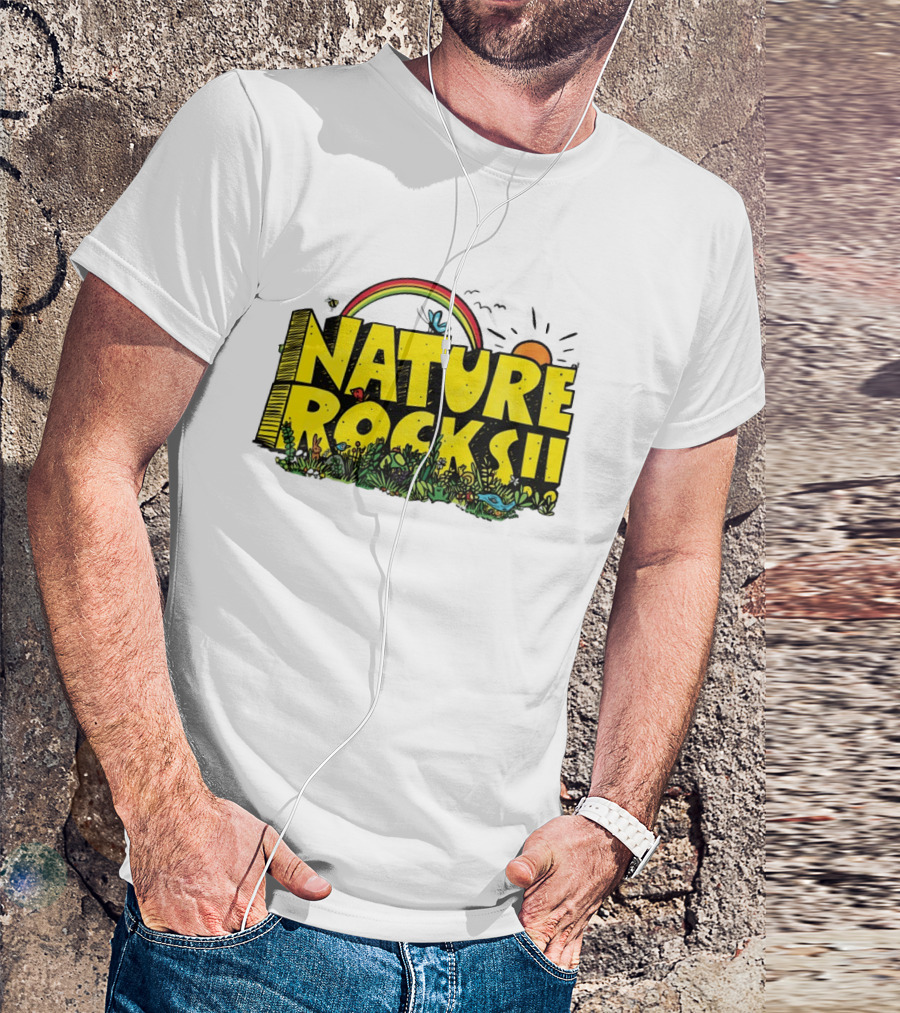 Nature Rocks Rainbow Sun Animals Plants T-Shirt