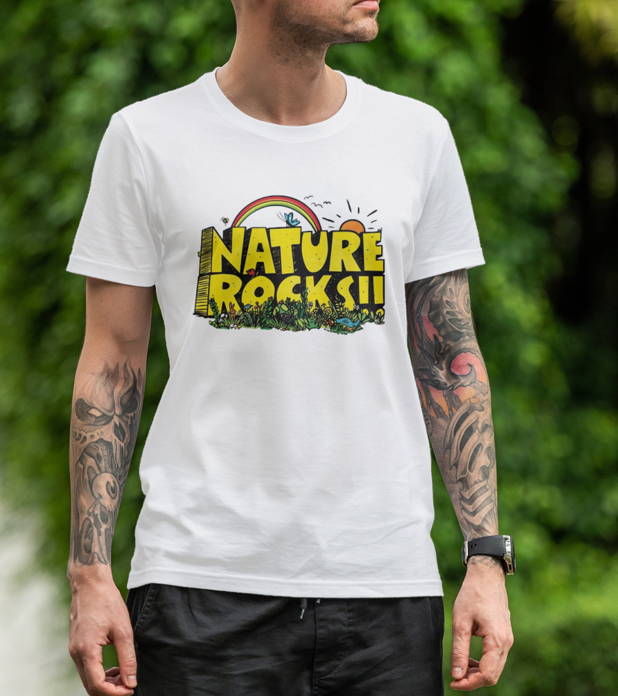 Nature Rocks Rainbow Sun Animals Plants T-Shirt