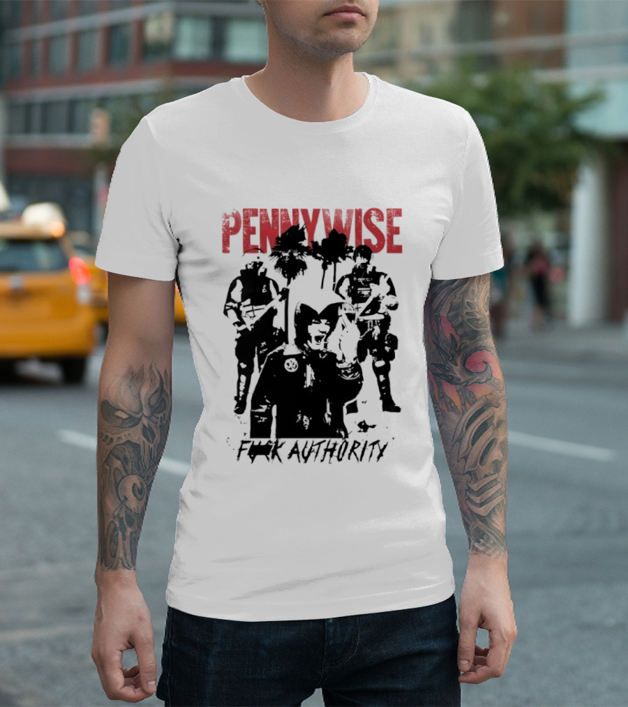 Pennywise Fuck Authority Military Soldiers And Clowns T-Shirt