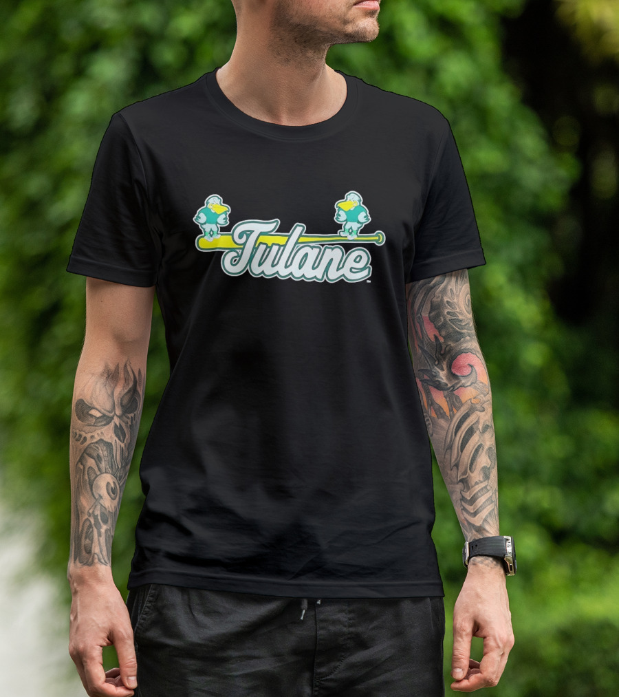 Tulane Green Wave Baseball Team Bat Spirit T-Shirt