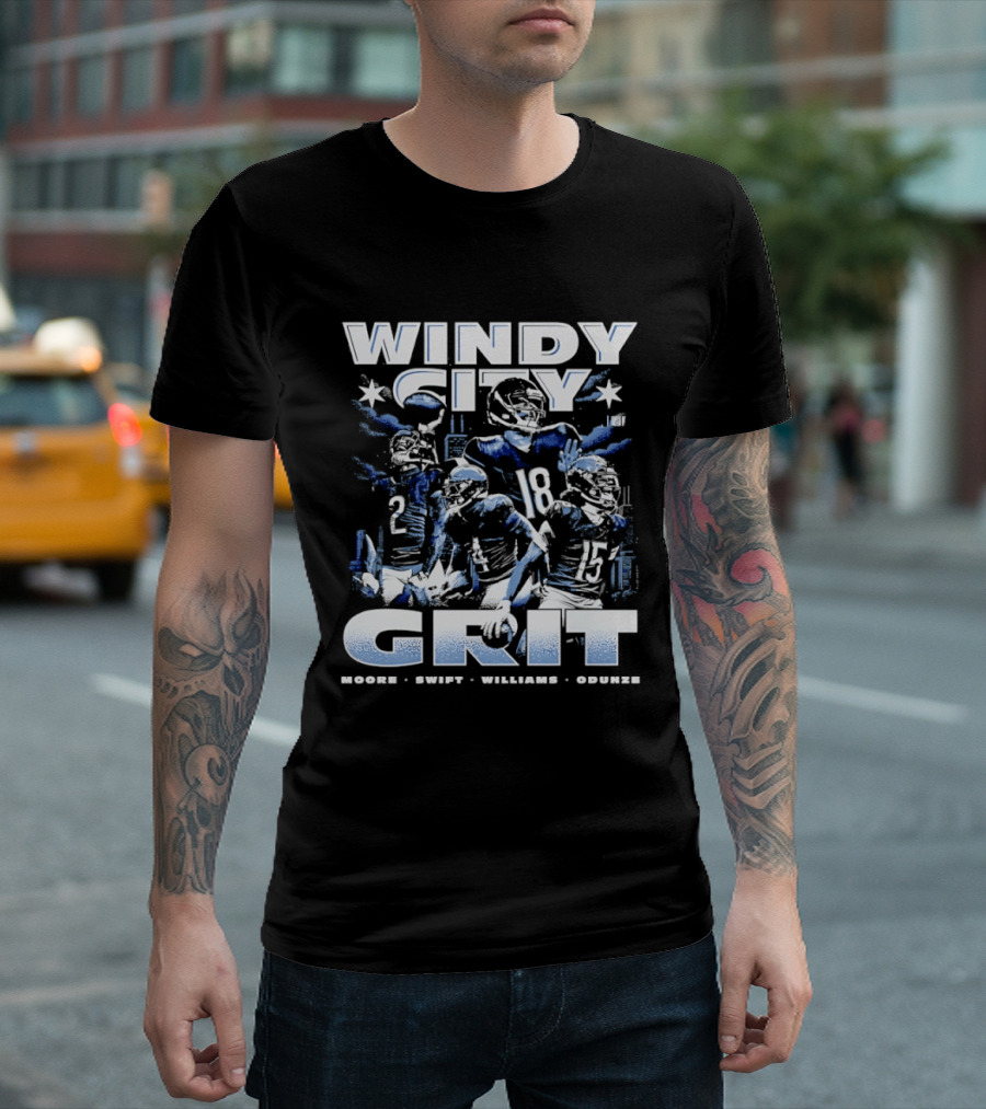 Windy City Grit Moore Swift Williams Odunze Chicago Legends T-Shirt