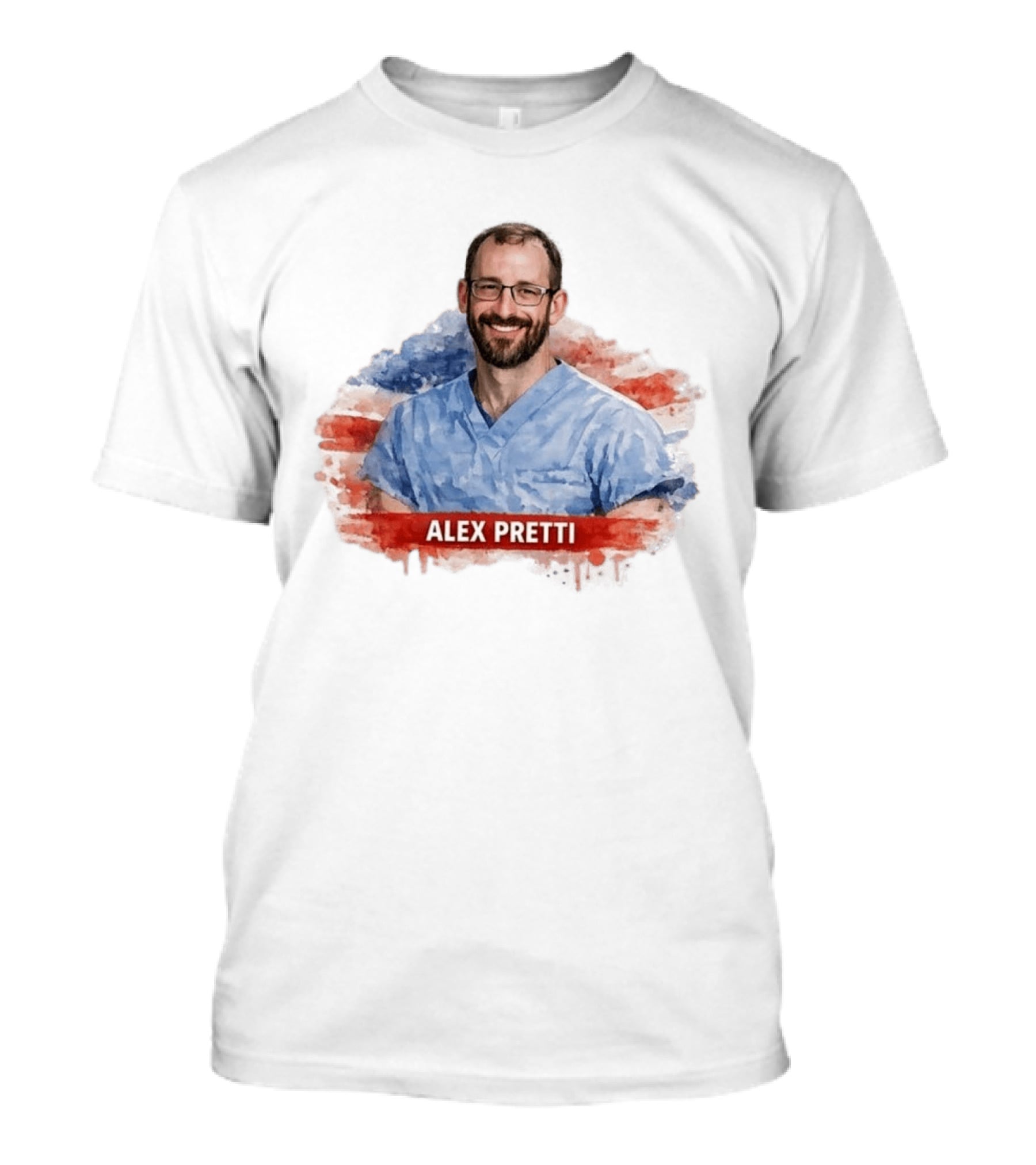 Alex Pretti Memorial ICU Nurse American Flag T-Shirt