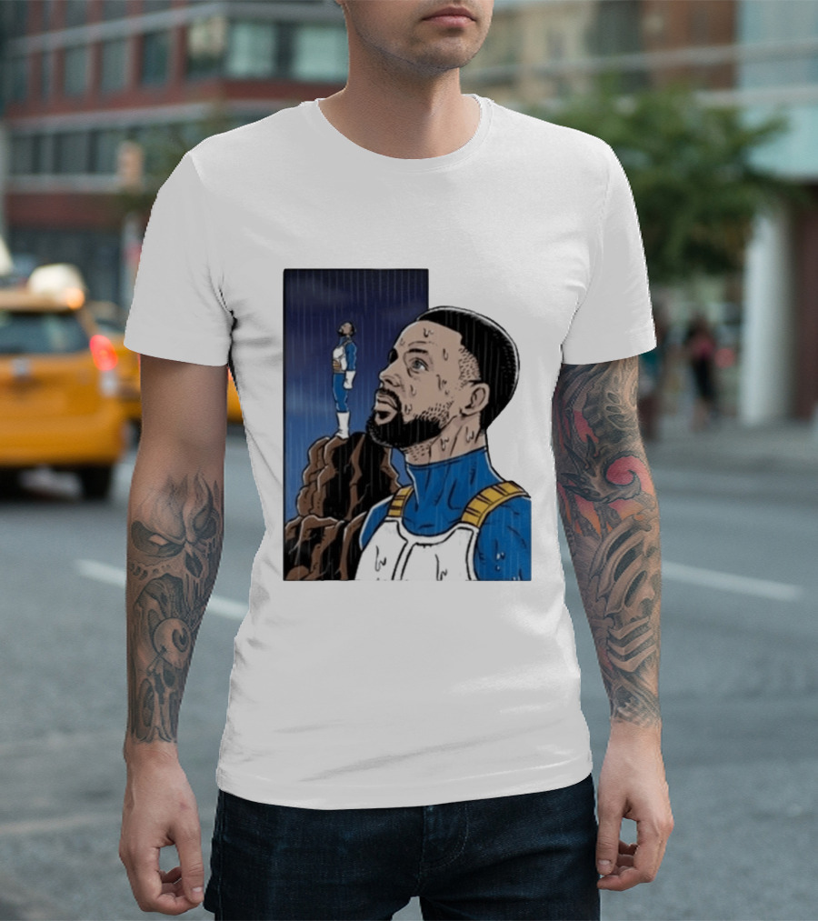 Dragon Ball Z Stephen Curry Vegeta Rainy Day Crossover T-Shirt