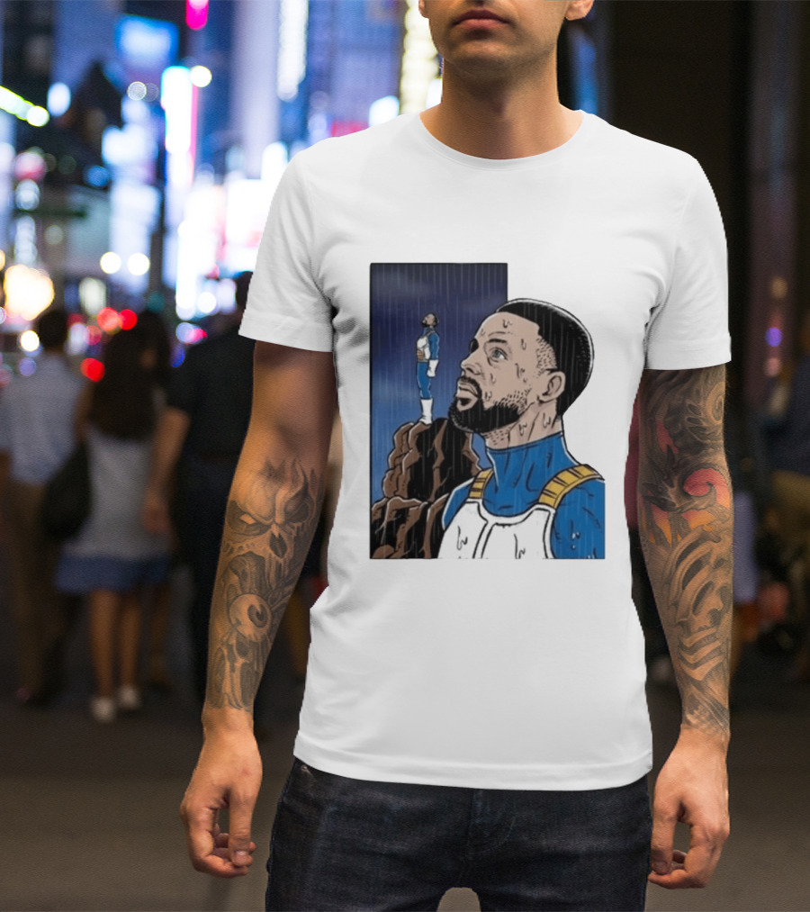 Dragon Ball Z Stephen Curry Vegeta Rainy Day Crossover T-Shirt