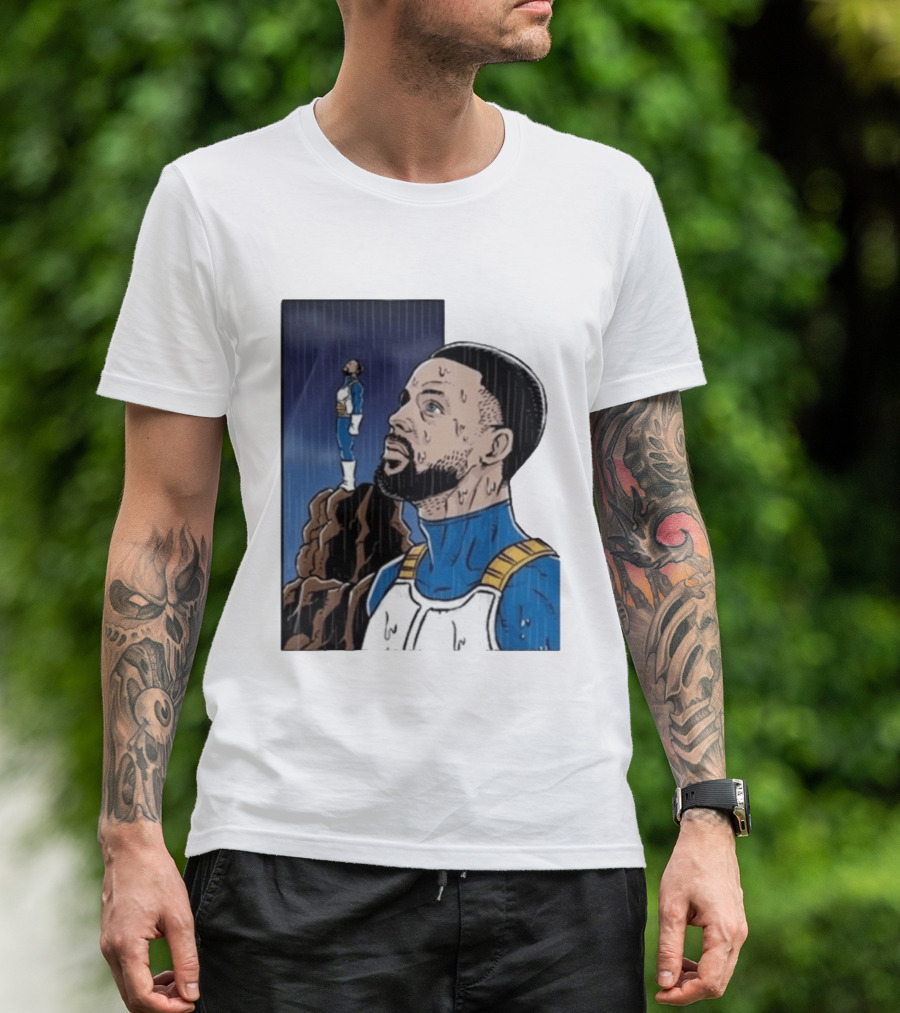 Dragon Ball Z Stephen Curry Vegeta Rainy Day Crossover T-Shirt
