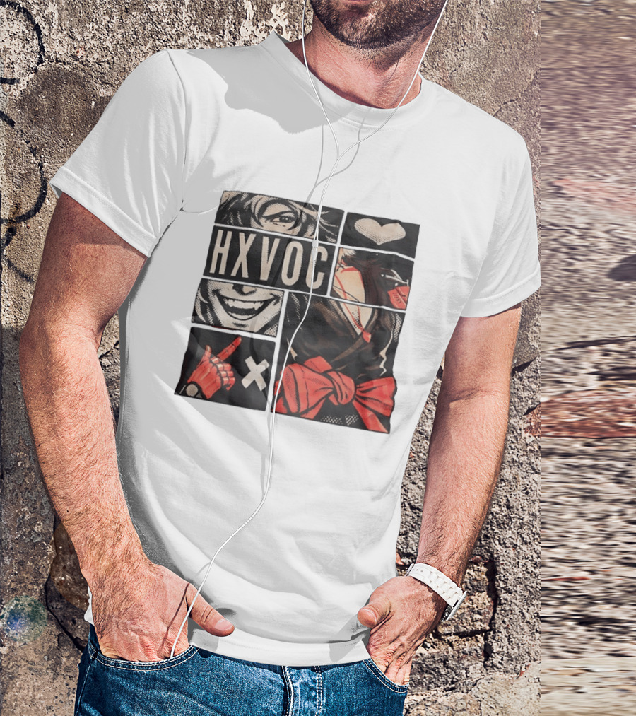 HXVOC Anime Manga Style Bold Red And Black T-Shirt