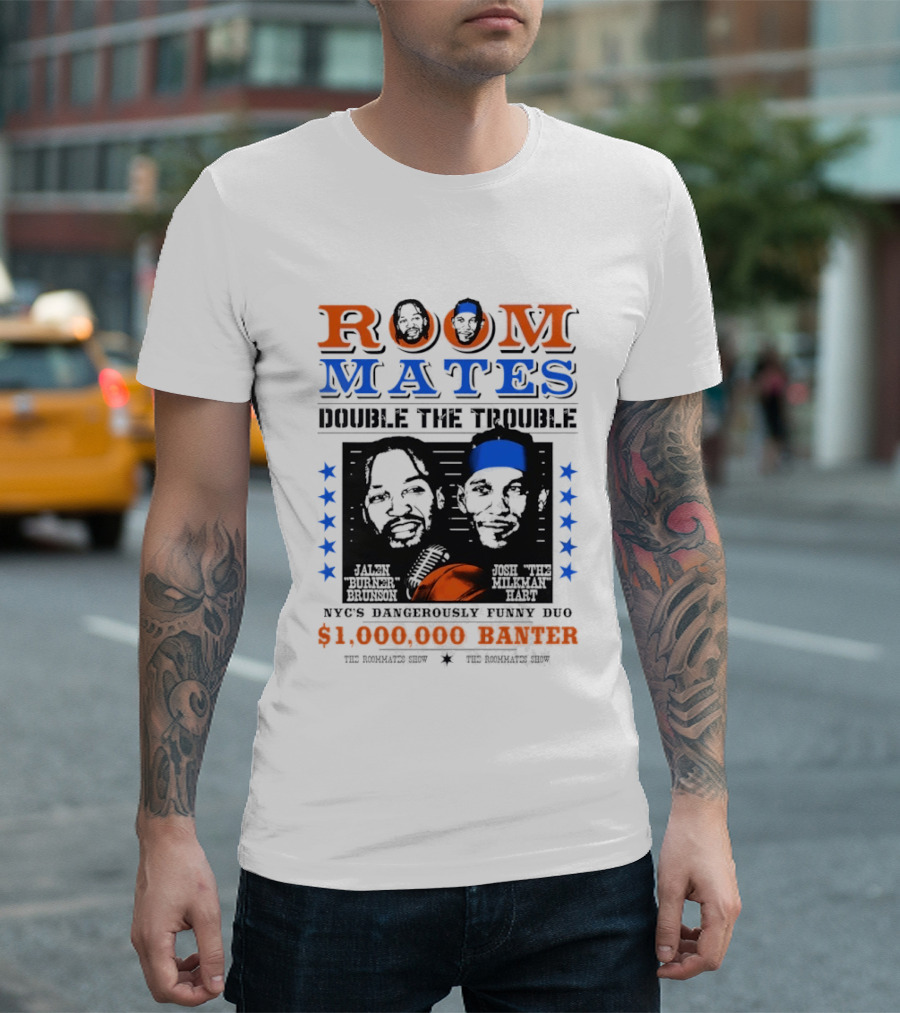 ROOMMATES Double The Trouble New York Knicks Dynamic Duo Million Dollar Hustle T-Shirt