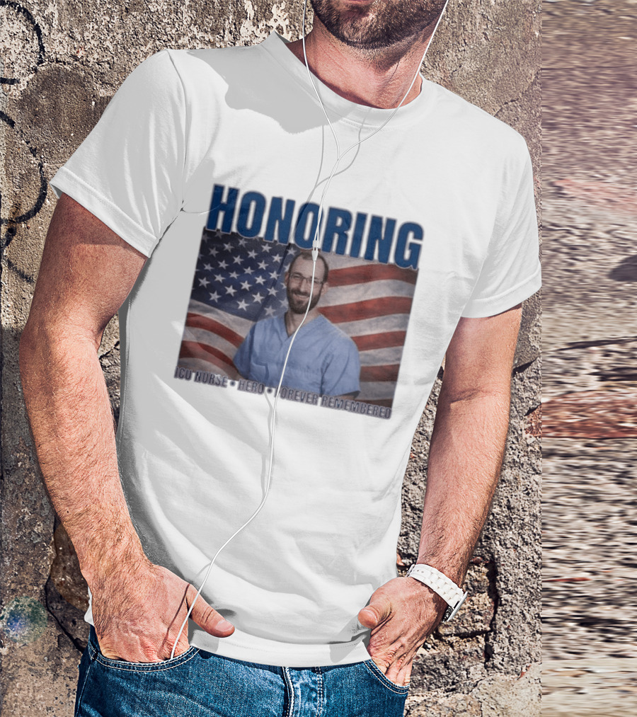 Honoring ICU Nurse Hero Forever Remembered American Flag T-Shirt