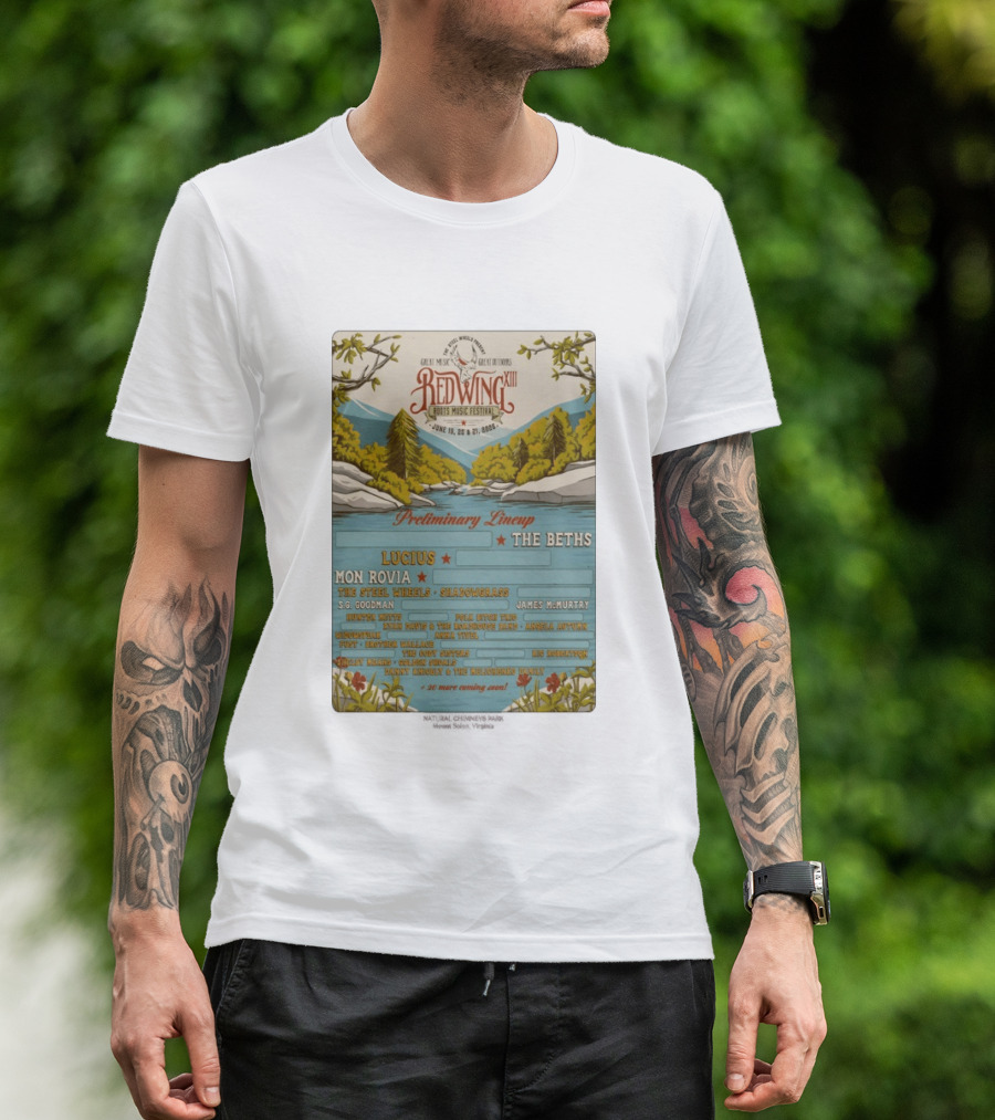 Red Wing Roots Music Festival XIII June 19 21 2026 Preliminary Lineup Lucius The Beths T-Shirt
