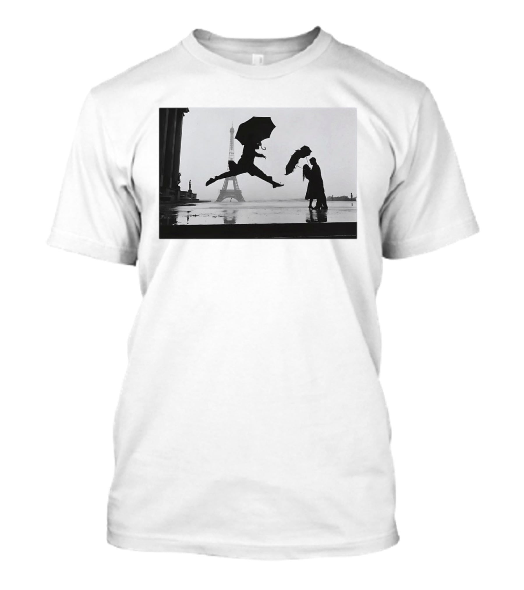 Umbrella Jump Paris Eiffel Tower Elliott Erwitt 1989 T-Shirt