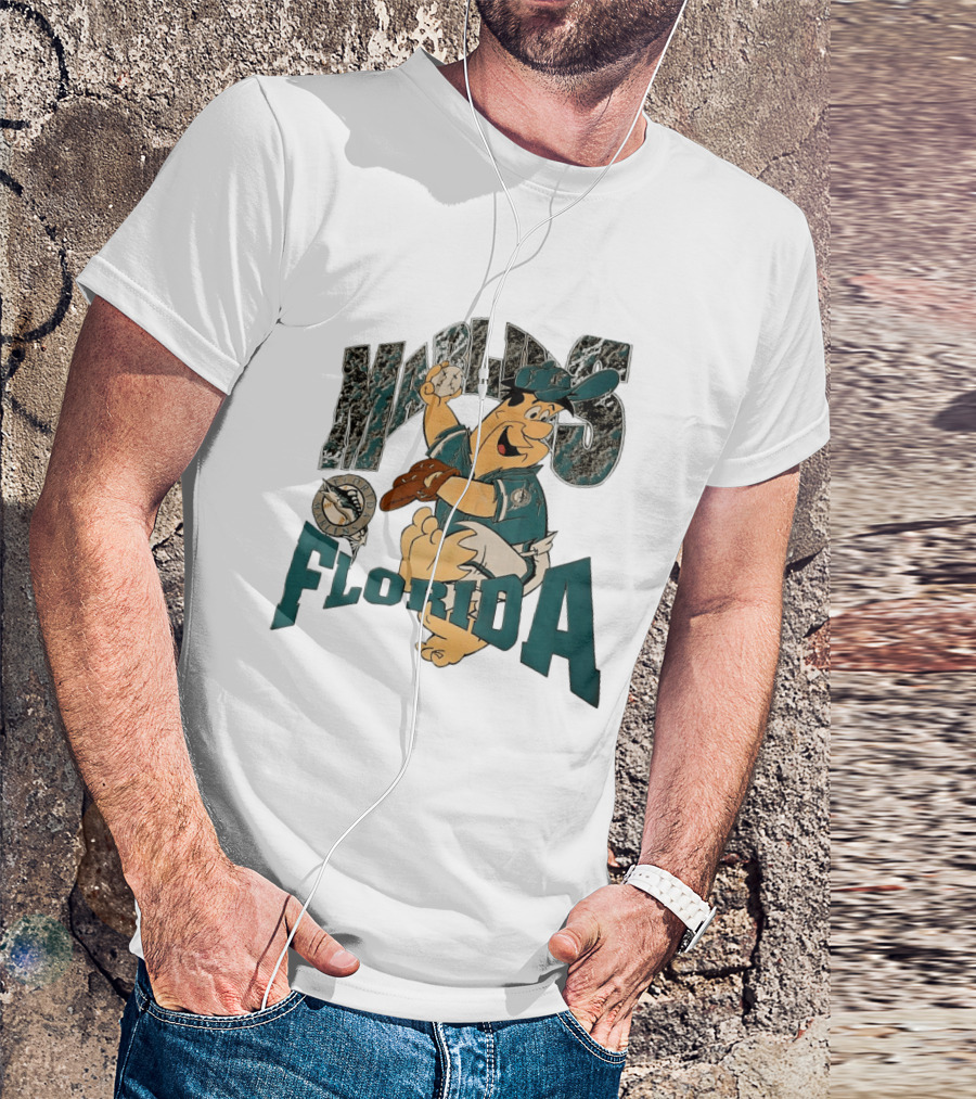 Florida Marlins The Flintstones Crossover Baseball T-Shirt