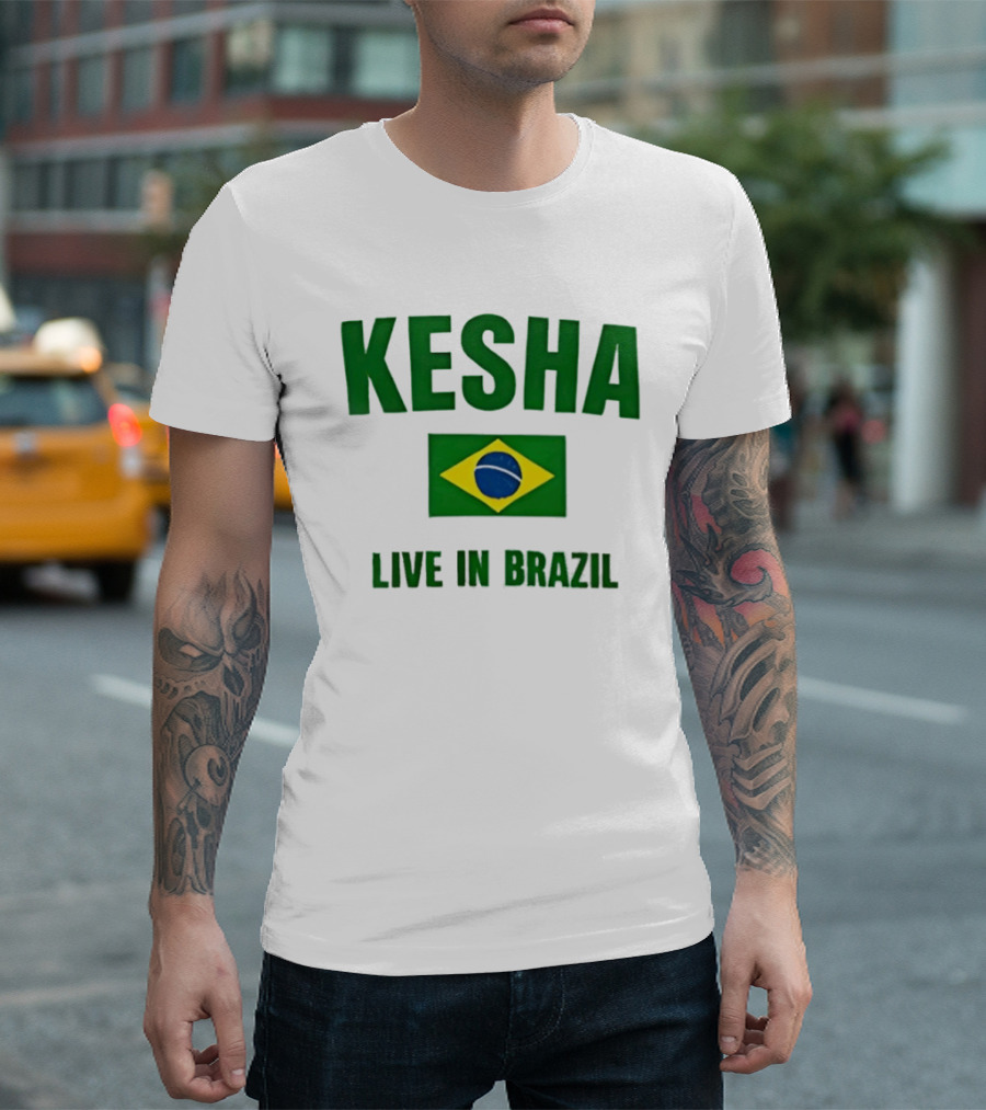 Kesha Live In Brazil Brazilian Flag Event T-Shirt