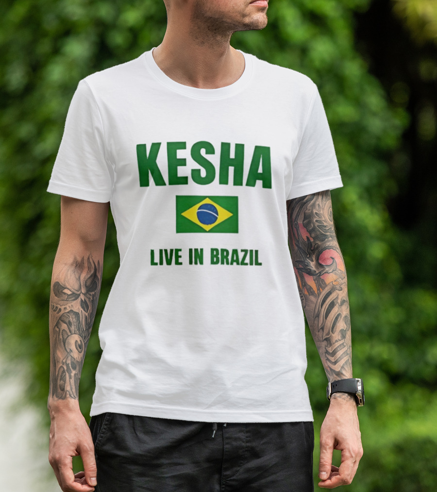 Kesha Live In Brazil Brazilian Flag Event T-Shirt