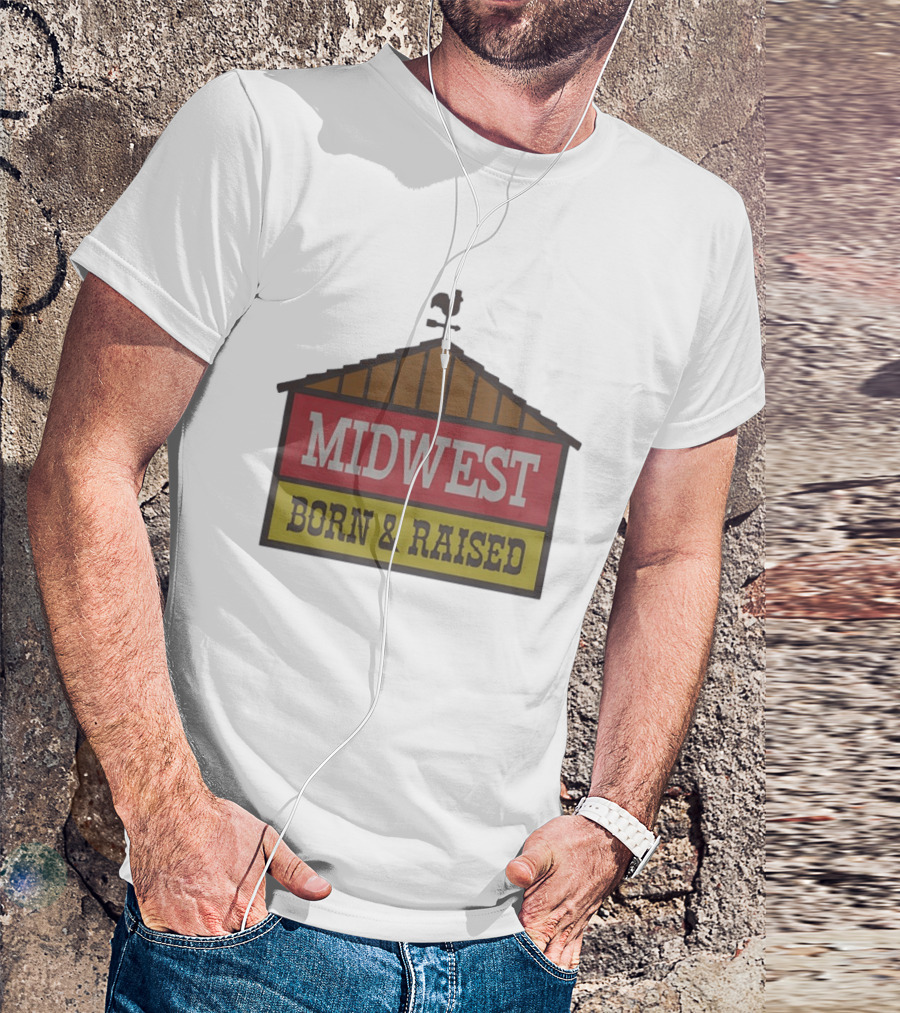 Midwest Born And Raised Weather Vane Symbol United State Of Indiana T-Shirt