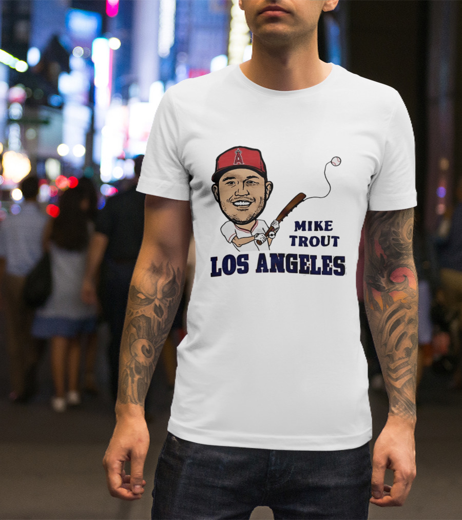 Mike Trout Los Angeles Angels Baseball Caricature T-Shirt