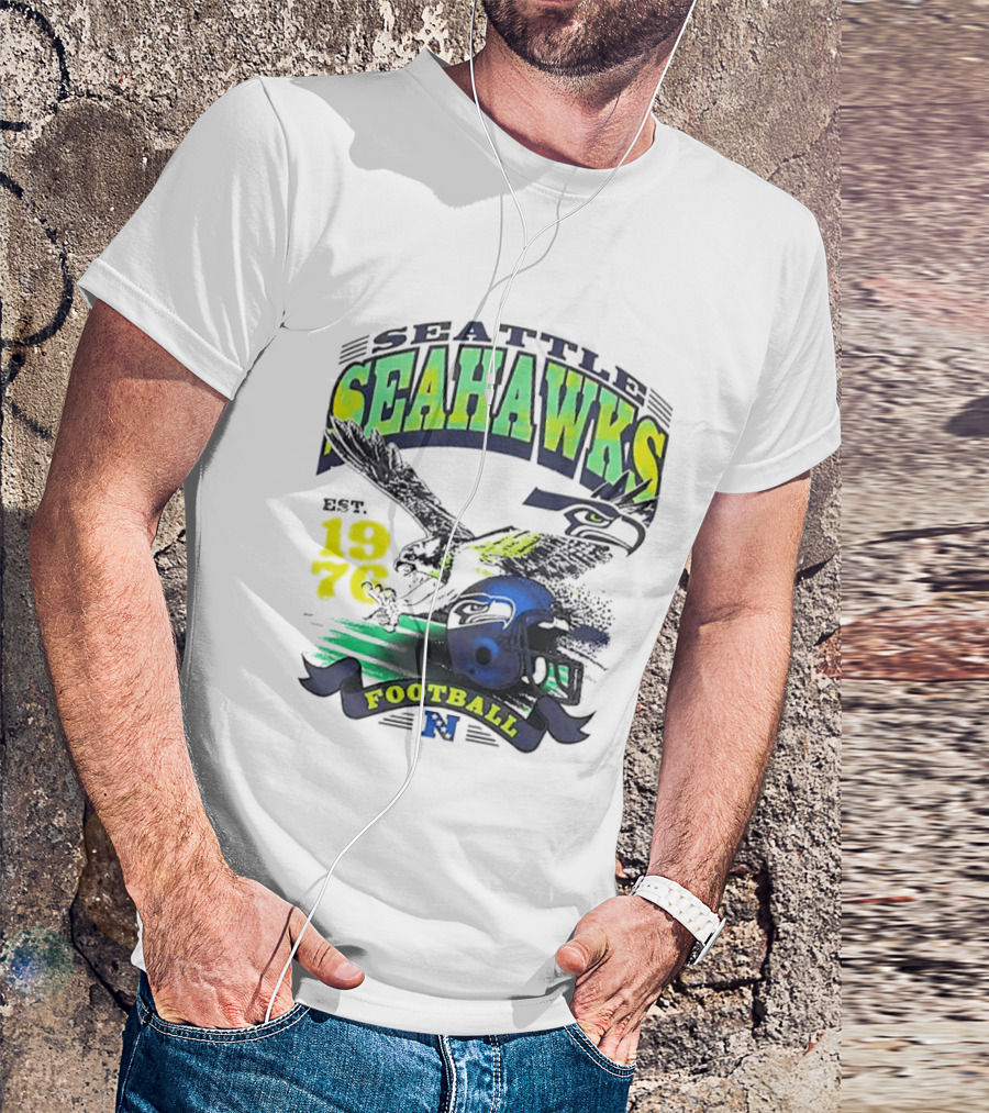 Seattle Seahawks Est. 1976 Football Puget Sound Champs Retro Helmet And Hawk T-Shirt