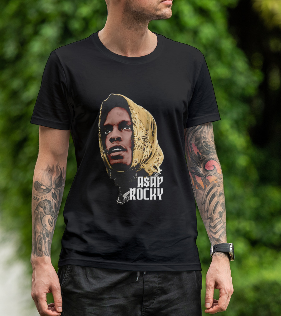 ASAP Rocky Headscarf Style Bandana Fashion Trend T-Shirt