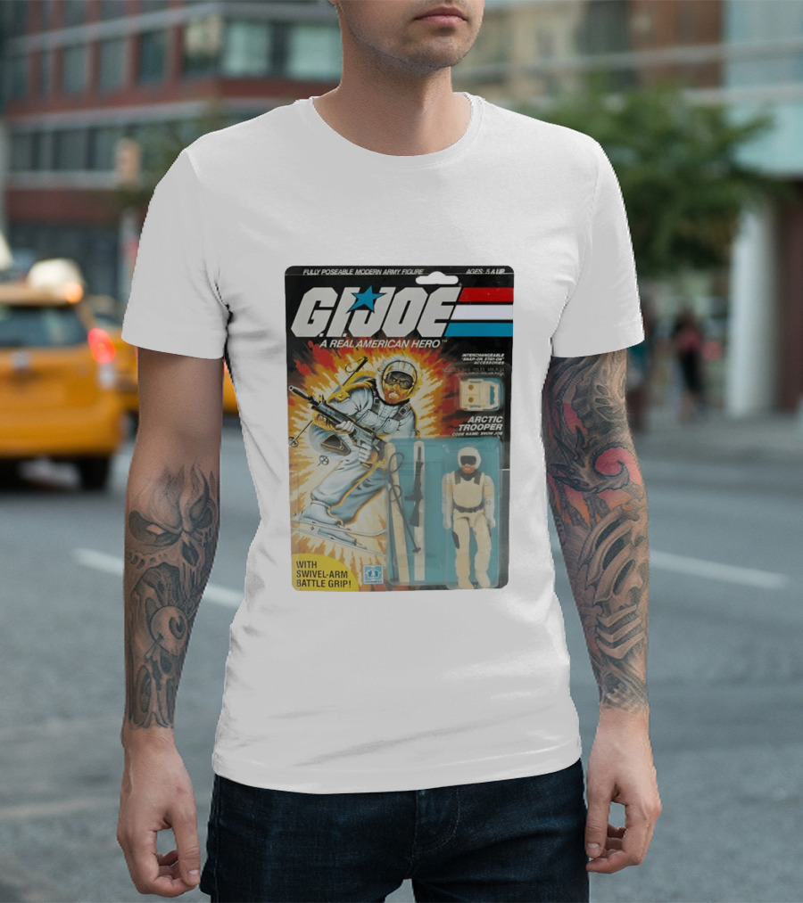 GIJoe A Real American Hero Arctic Trooper Snow Job Action Figure Vintage Packaging T-Shirt