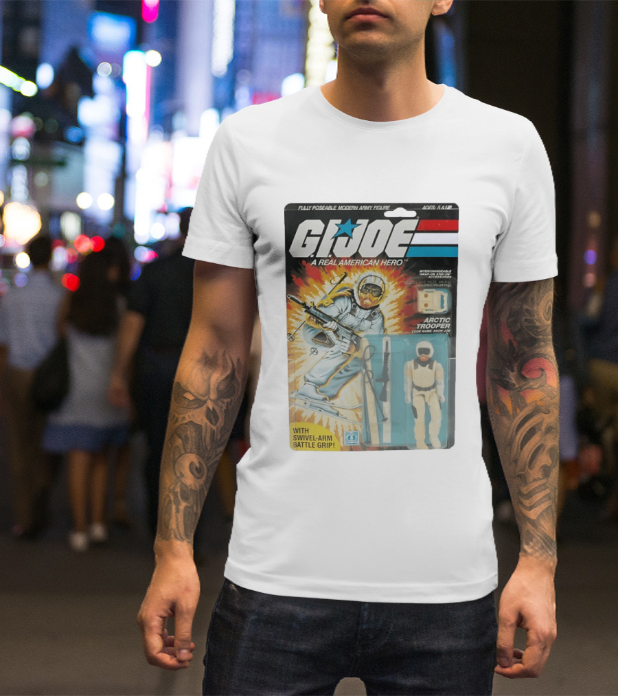 GIJoe A Real American Hero Arctic Trooper Snow Job Action Figure Vintage Packaging T-Shirt