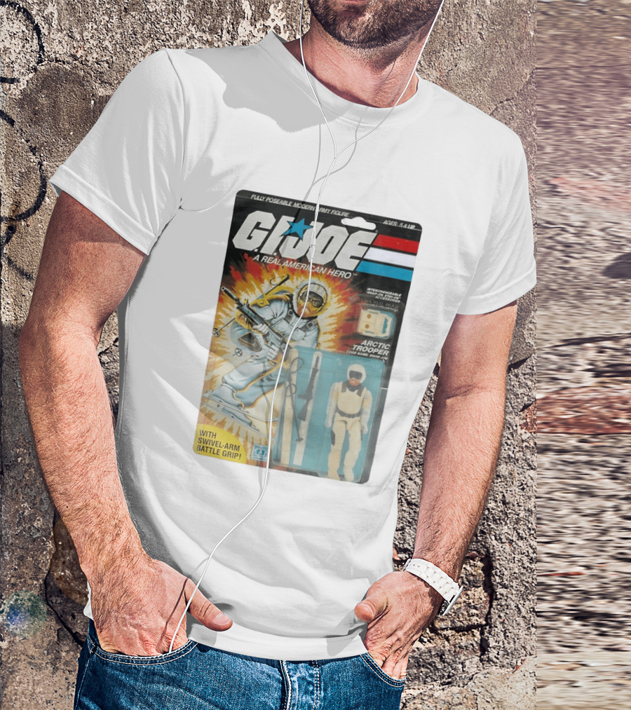 GIJoe A Real American Hero Arctic Trooper Snow Job Action Figure Vintage Packaging T-Shirt