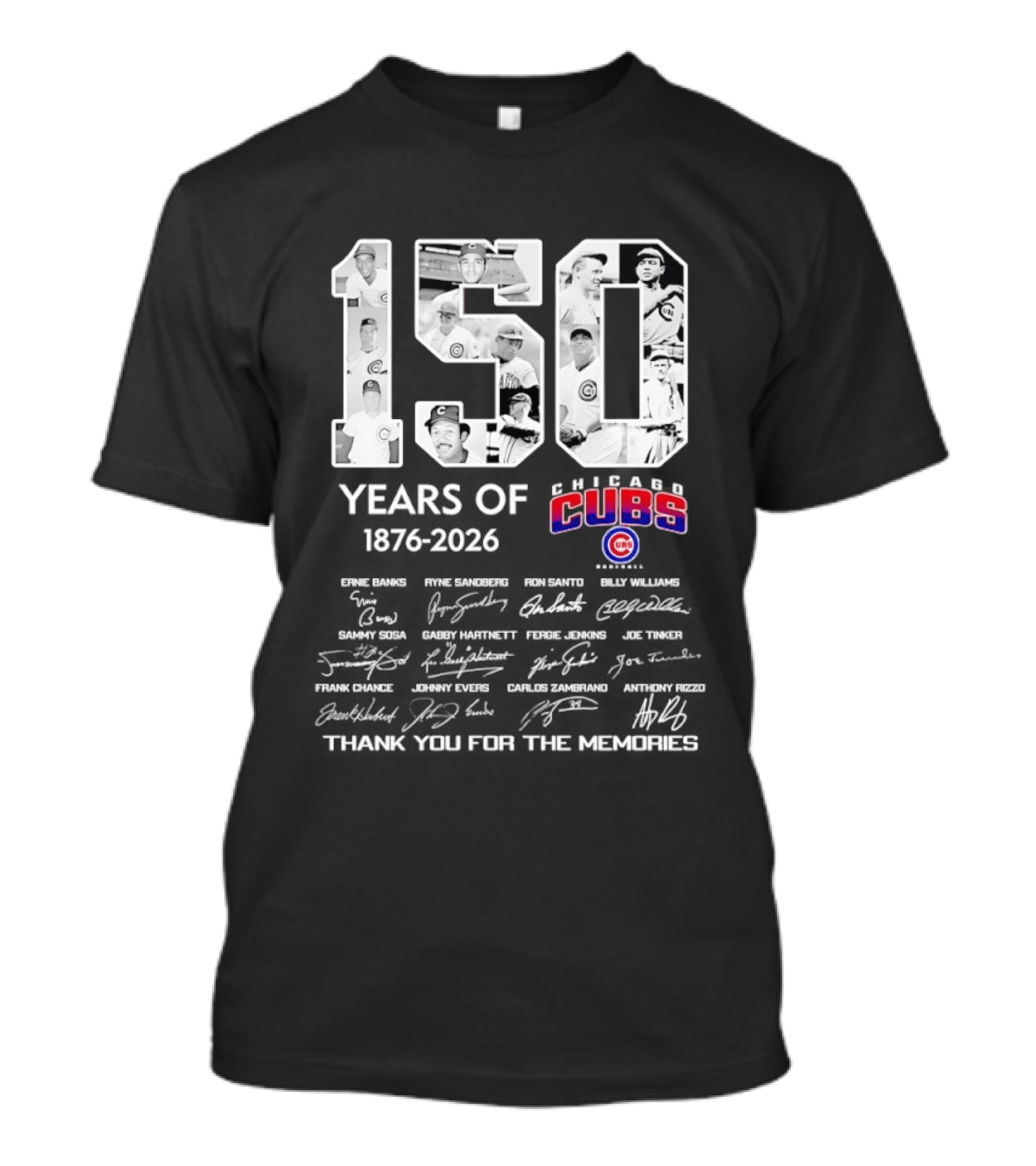 Chicago Cubs 150 Years 1876 2026 Thank You For The Memories Legendary Players T-Shirt