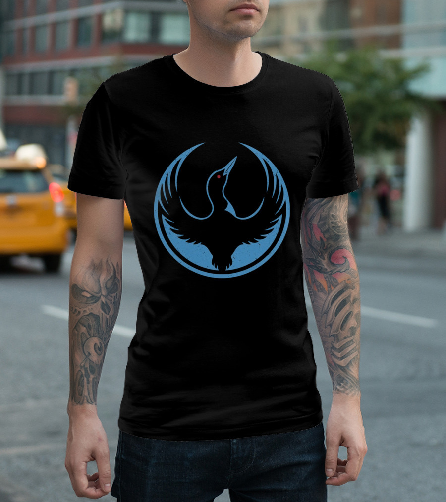 Minnesota Rebel Alliance Loon Symbol Blue Circular T-Shirt