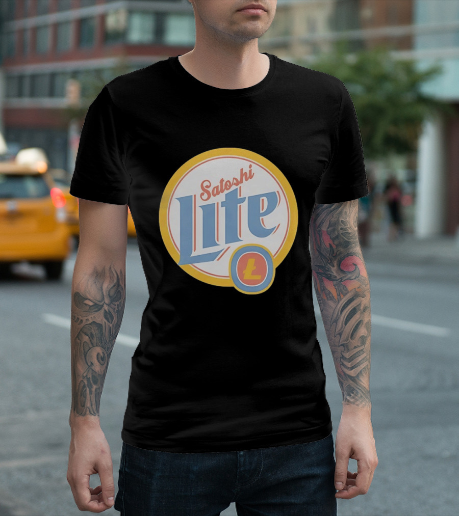 Satoshi Lite Cryptocurrency Logo Style With Litecoin T-Shirt