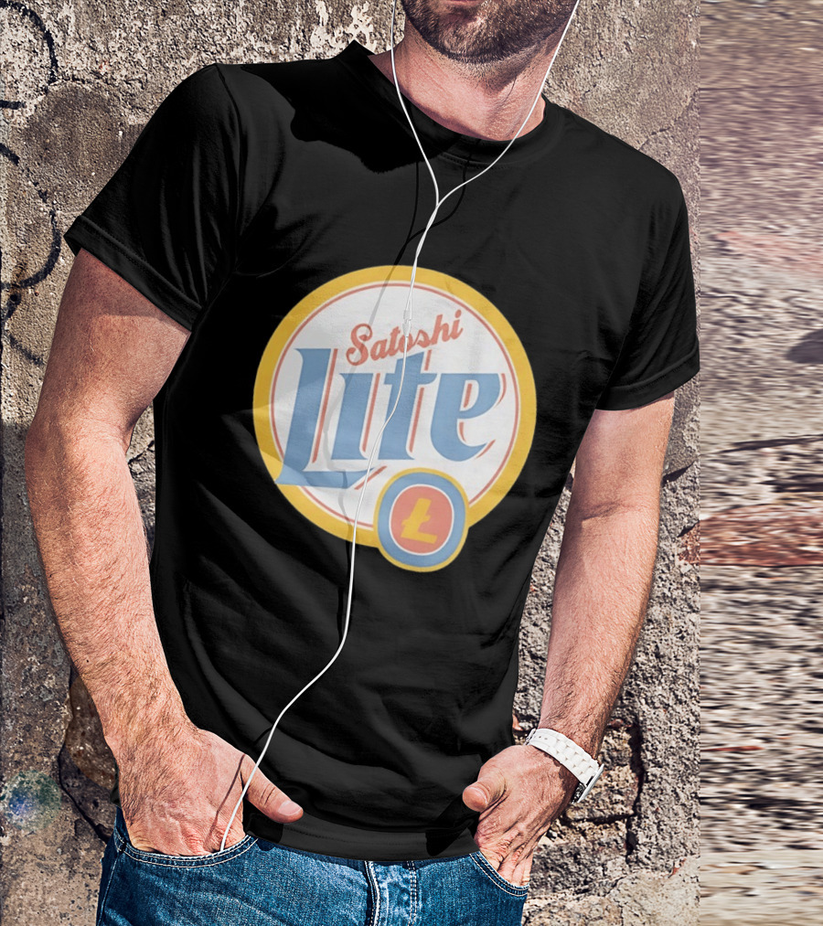 Satoshi Lite Cryptocurrency Logo Style With Litecoin T-Shirt