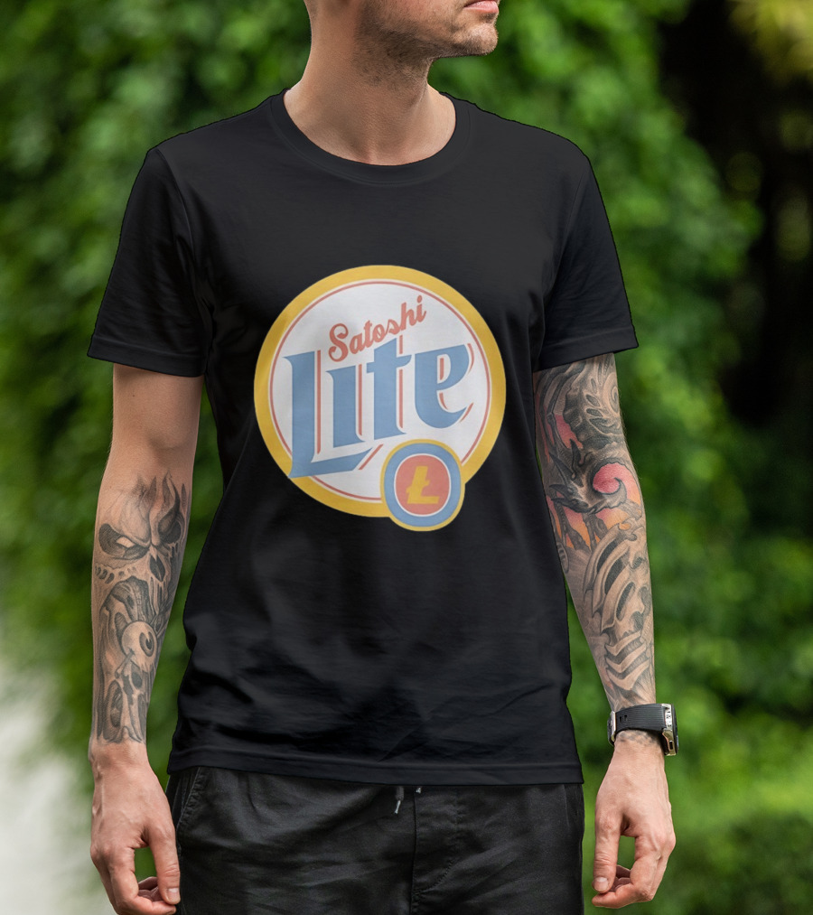 Satoshi Lite Cryptocurrency Logo Style With Litecoin T-Shirt