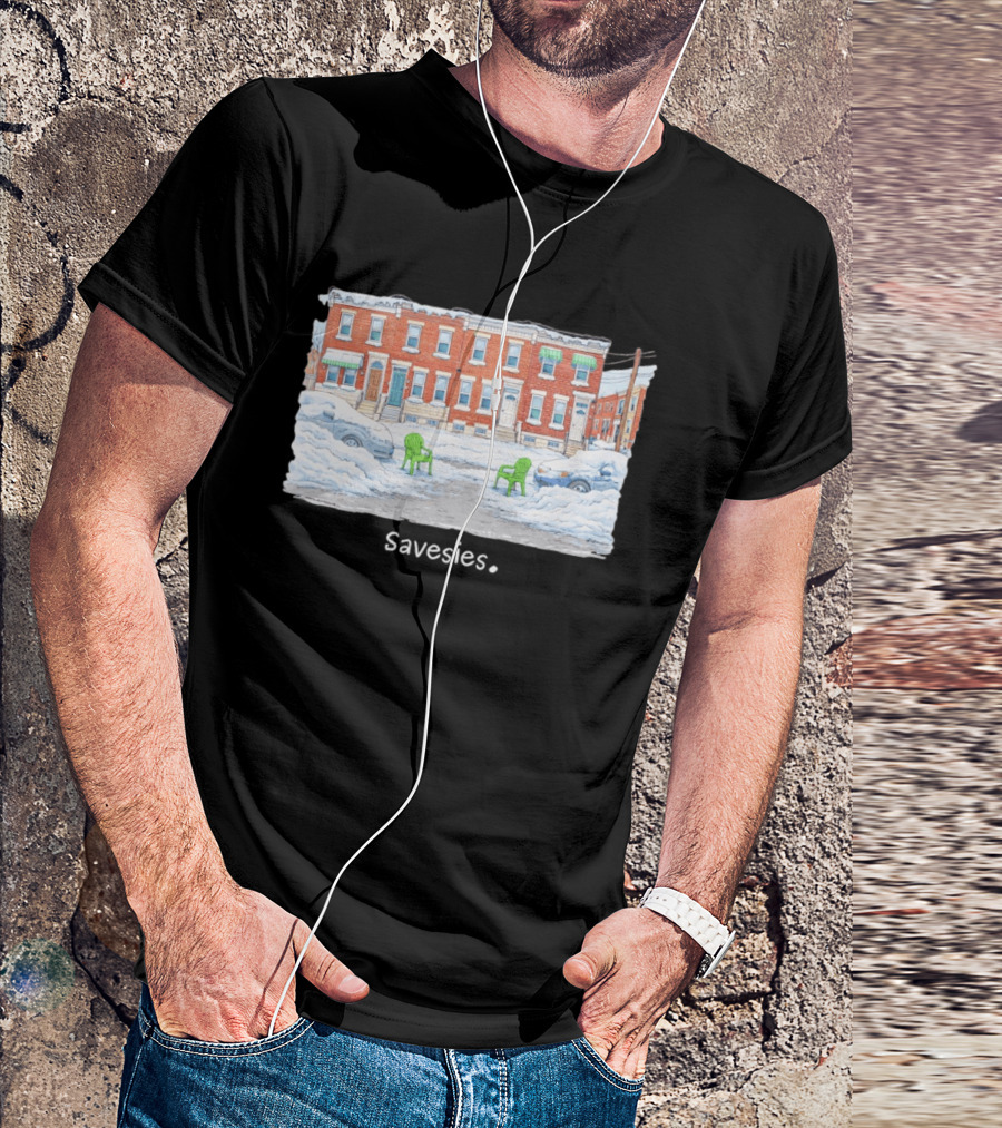 Savesies Don't Fucking Move Snowy Street Chairs T-Shirt