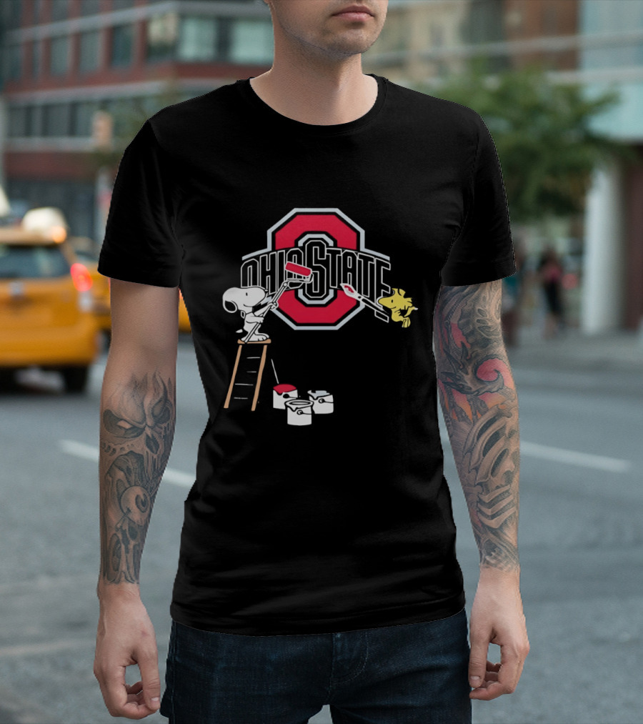 Snoopy Woodstock Ohio State Buckeyes Painting Adventure T-Shirt