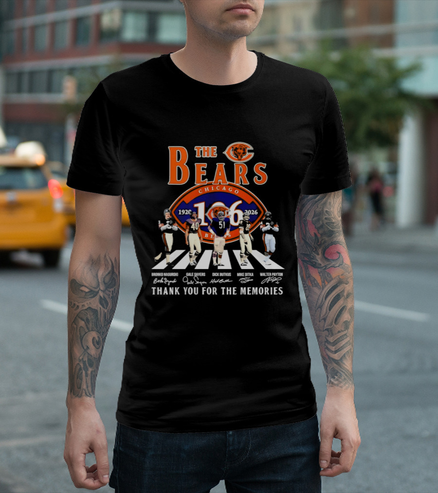 The Chicago Bears 106 Years 1920 2026 Player Road Thank You For The Memories T-Shirt