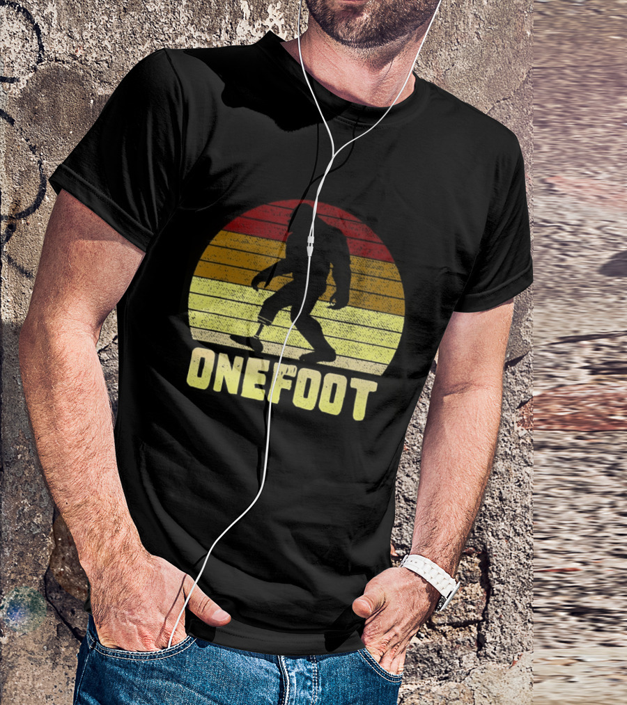 Bigfoot Artificial Leg Onefoot Silhouette Sunset T-Shirt
