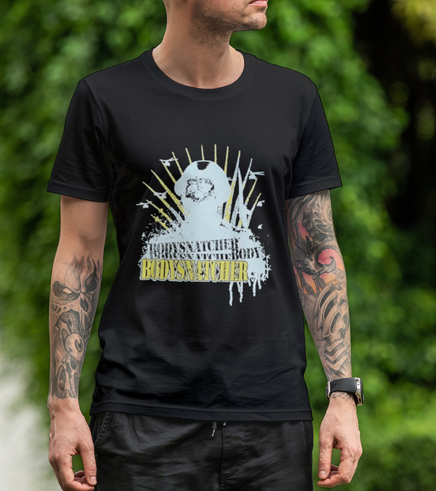 Bodysnatcher Helicopter Pilot Silhouette Sunburst T-Shirt