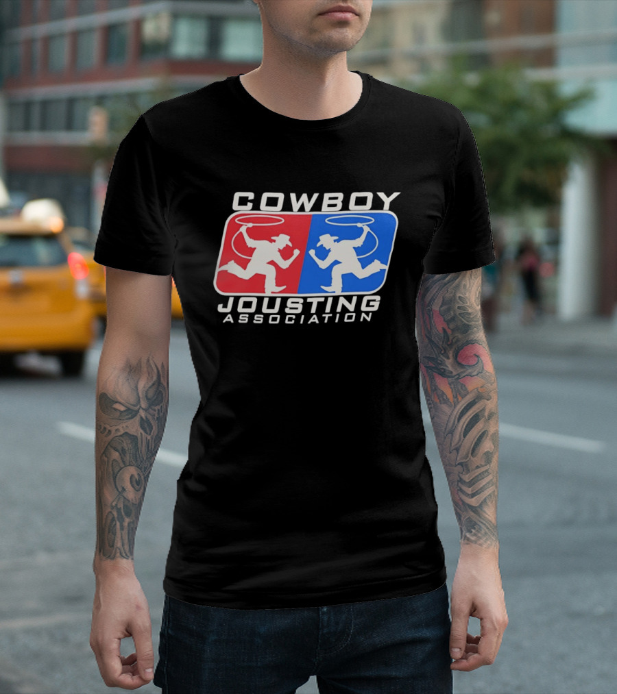 Cowboy Jousting Association Lasso Duel Red Blue Classic Competition T-Shirt