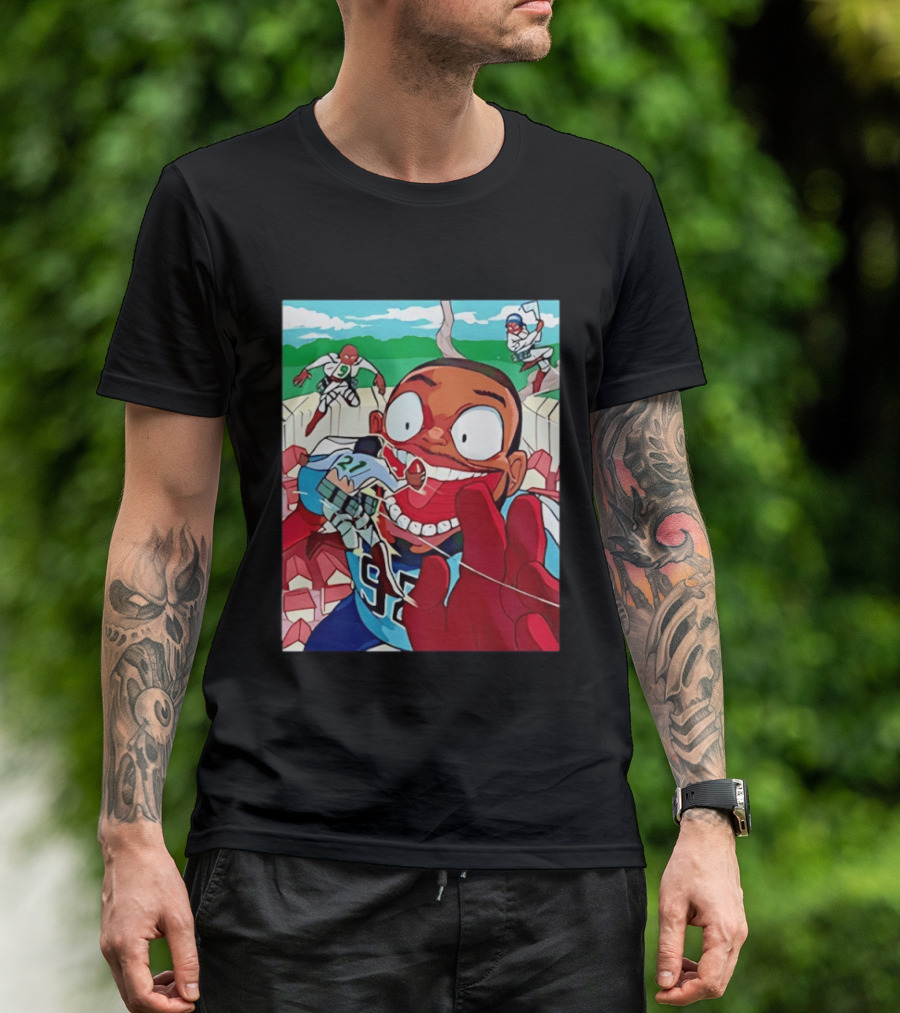 David Wyman 92 Seattle Seahawks Anime Crossover Characters Vibrant Action T-Shirt