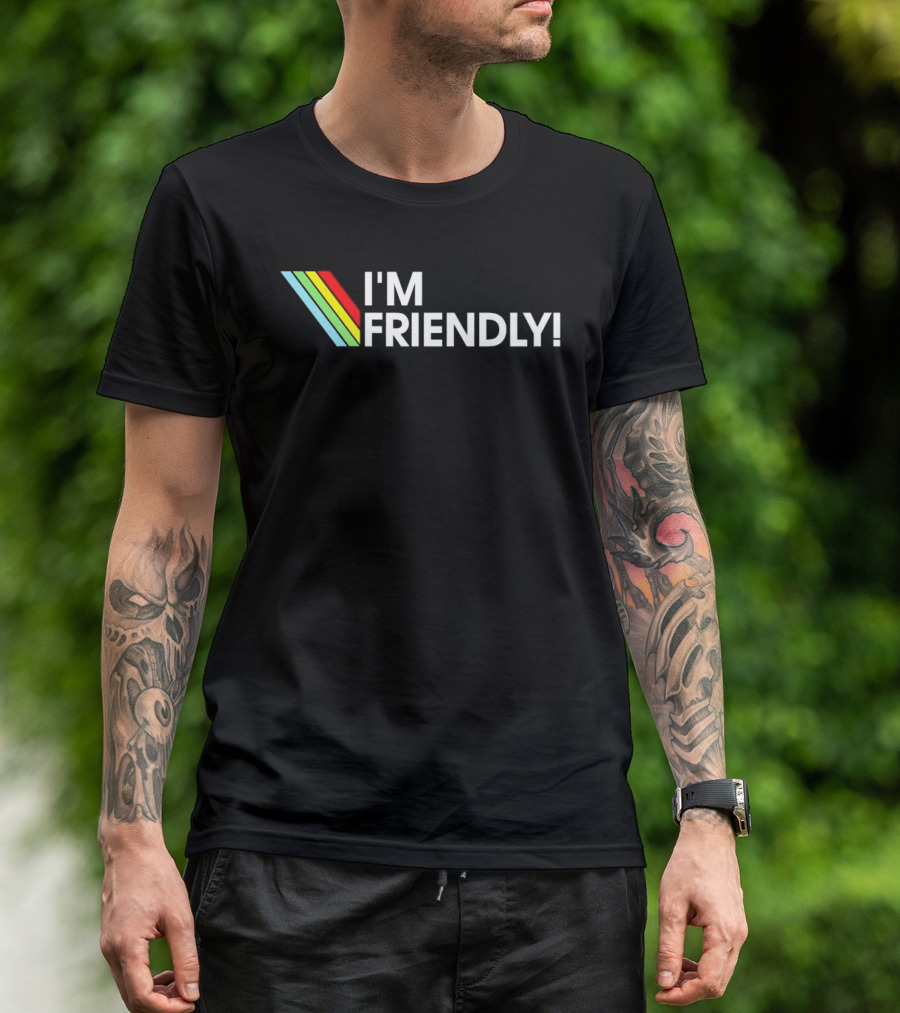 I'm Friendly ARC Raiders Rainbow Stripes T-Shirt