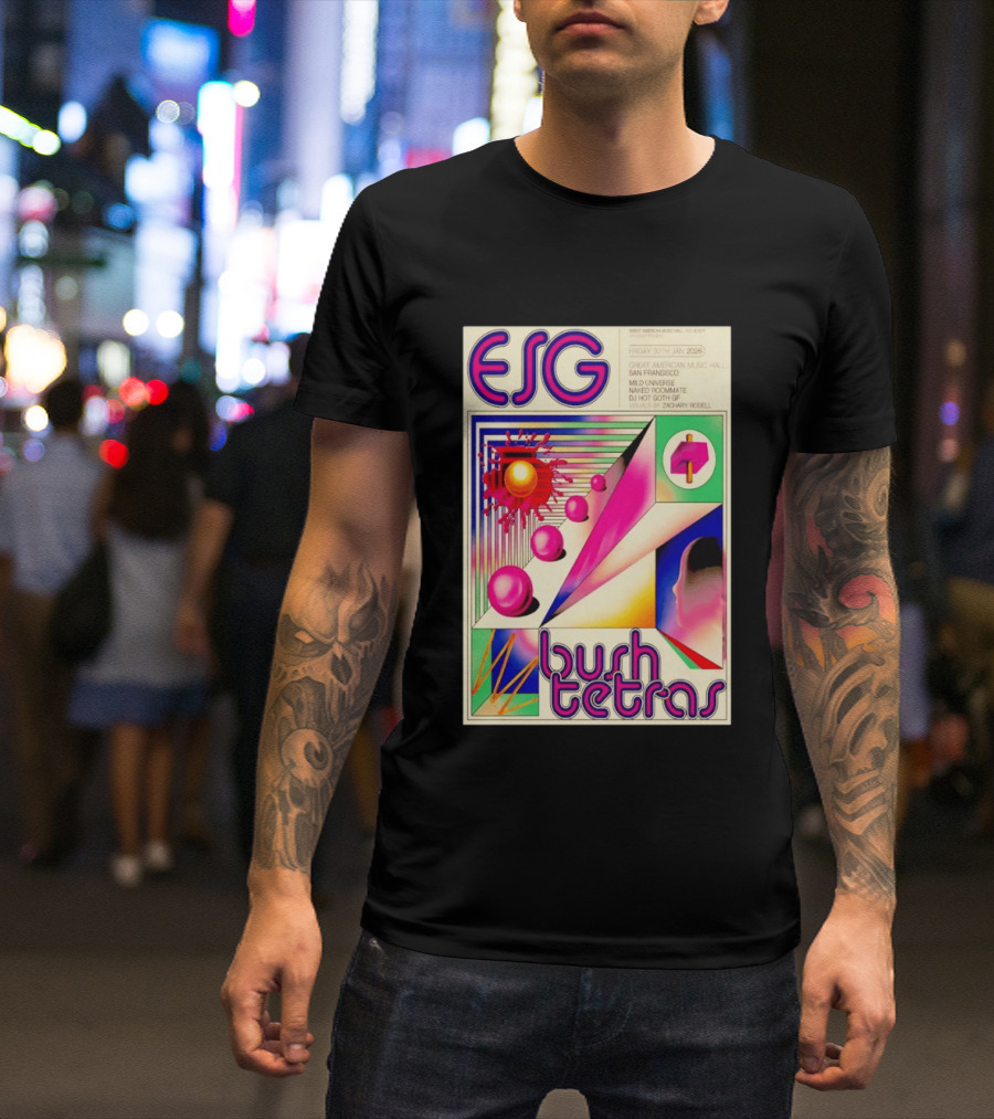 ESG Bush Tetras Live San Francisco January 30 2026 Concert Great American Music Hall T-Shirt