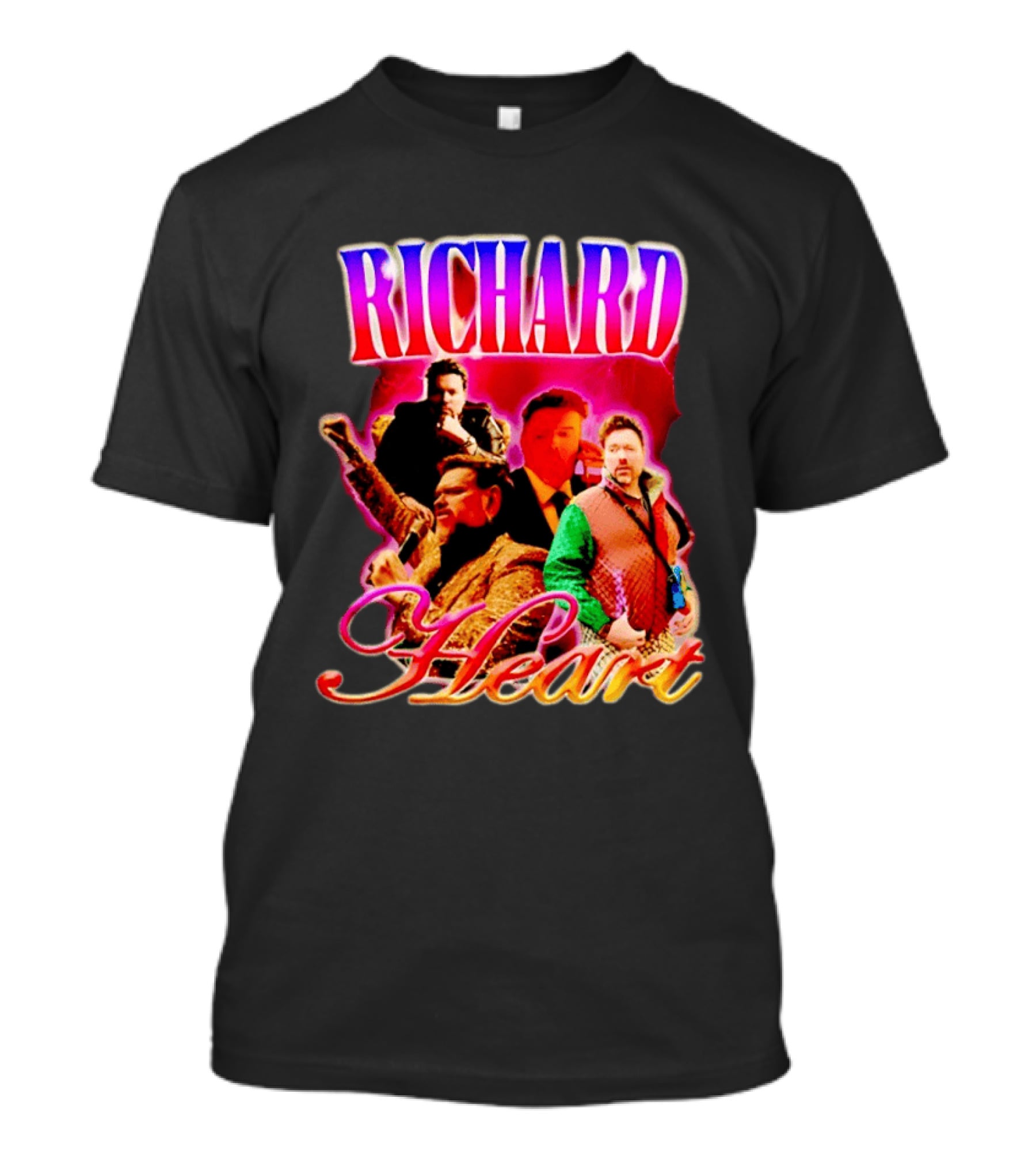 Richard Heart Lightning Bold Nostalgic Collage T-Shirt