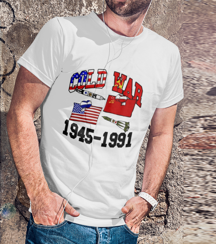 Cold War 1945 1991 American Soviet Rivalry Flags And Rockets T-Shirt