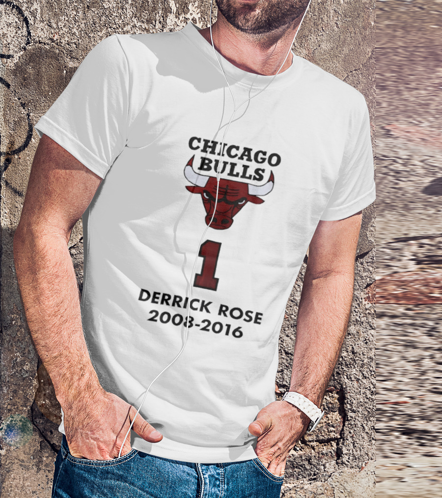 Chicago Bulls Derrick Rose Number 1 2008 2016 T-Shirt