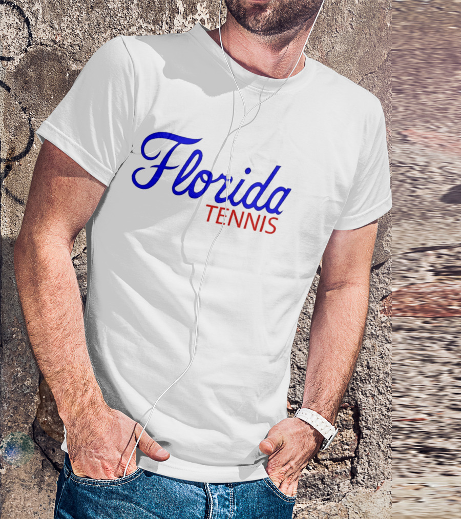 Florida Tennis Bold Blue Red Script T-Shirt