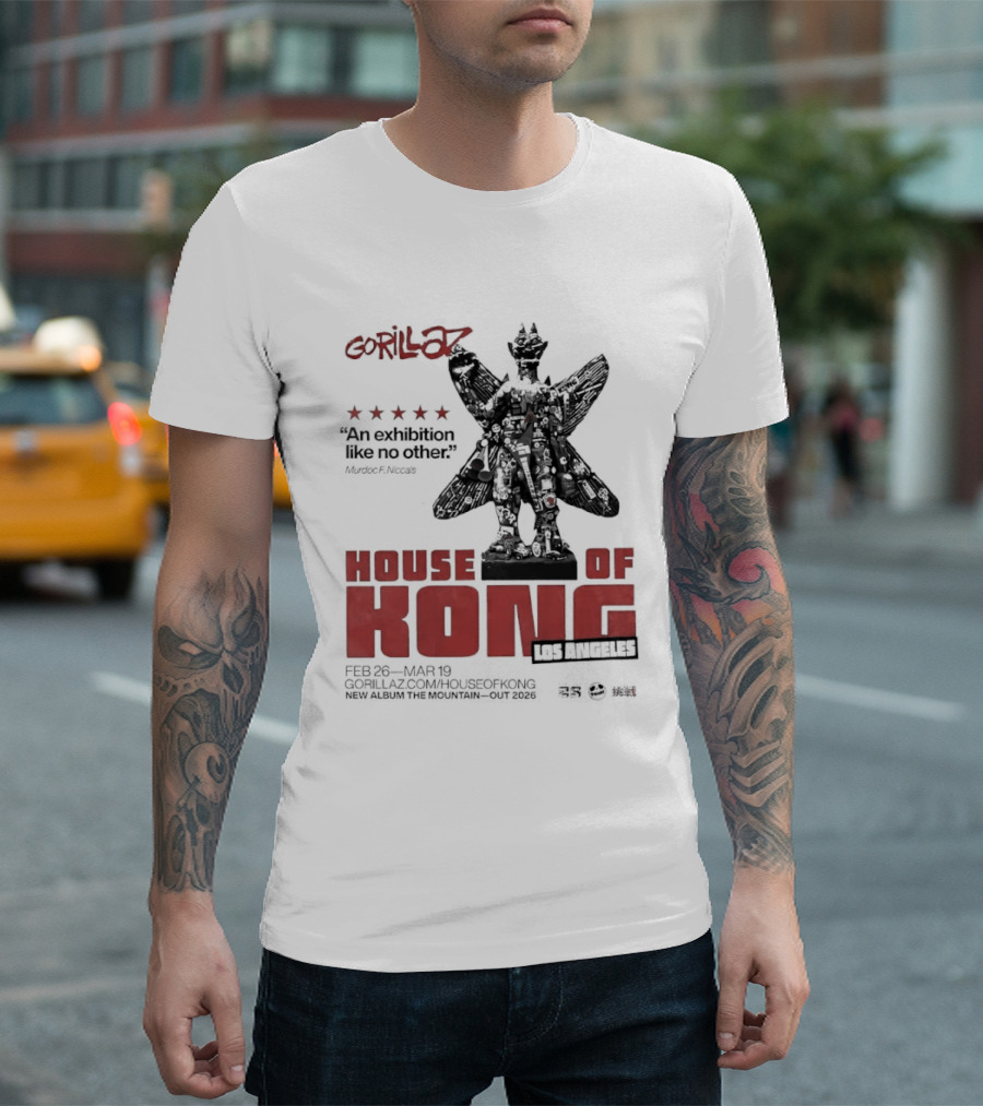 Gorillaz House Of Kong Los Angeles 2026 Feb 26 Mar 19 New Album The Mountain T-Shirt