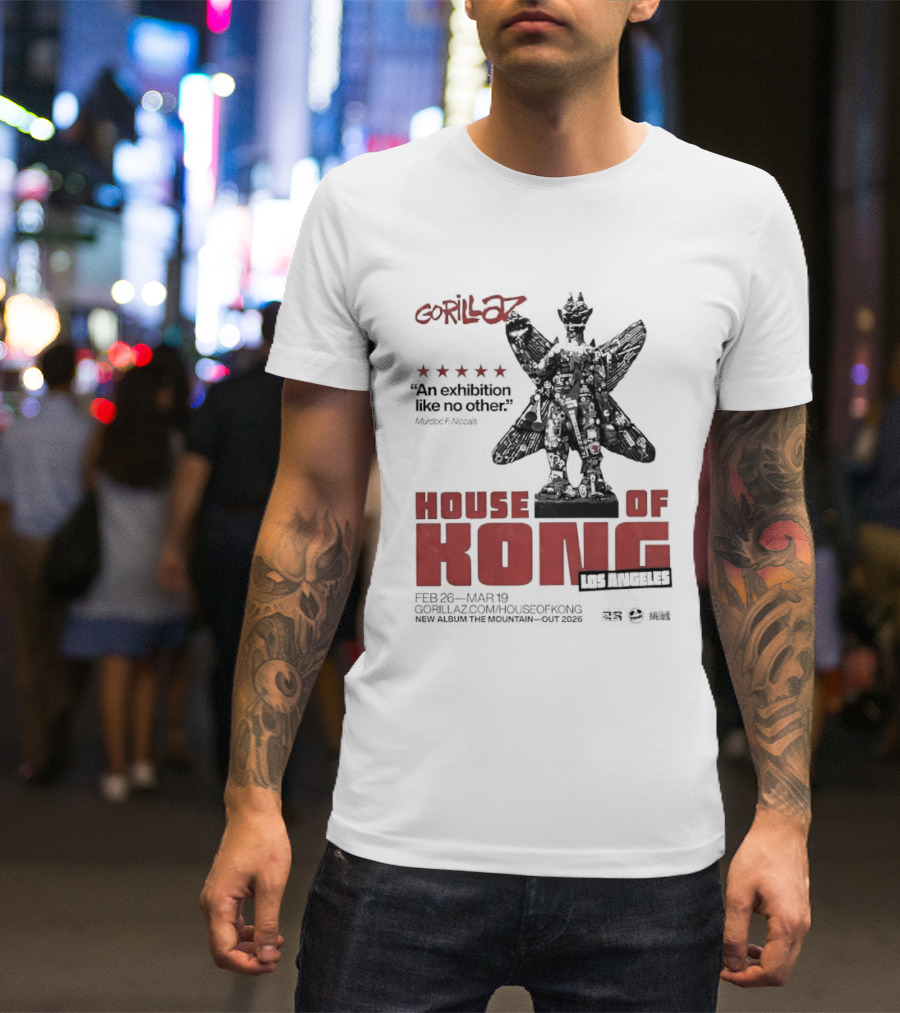 Gorillaz House Of Kong Los Angeles 2026 Feb 26 Mar 19 New Album The Mountain T-Shirt