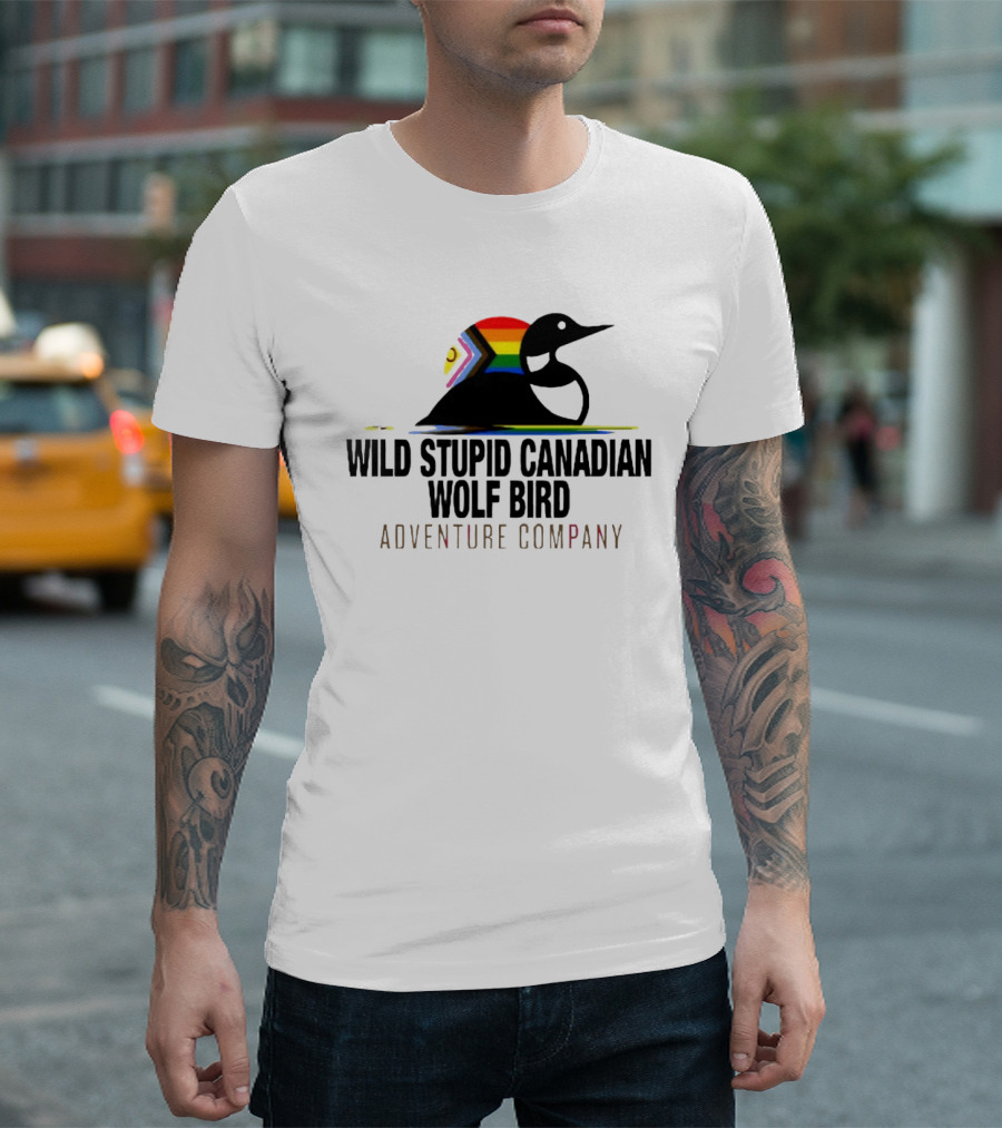 Rainbow Canadian Wolf Bird Adventure Company T-Shirt