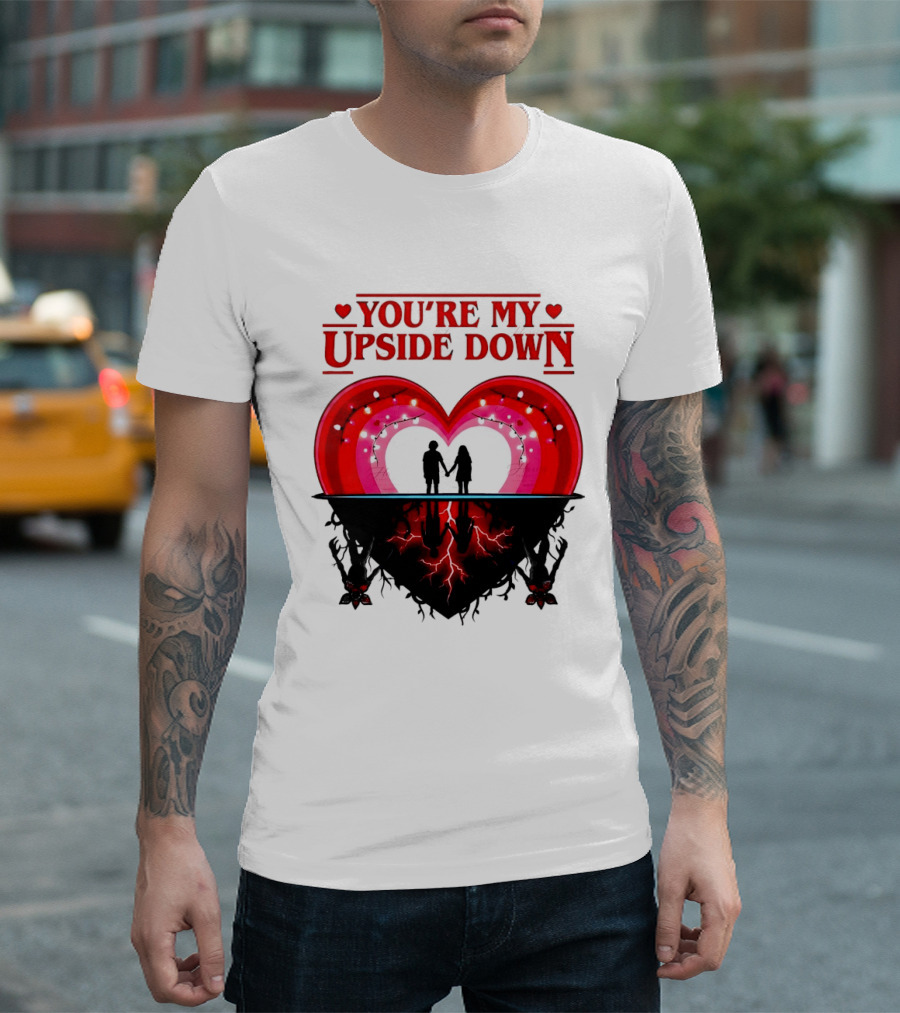 You're My Upside Down Heart Silhouette Couples Romance T-Shirt